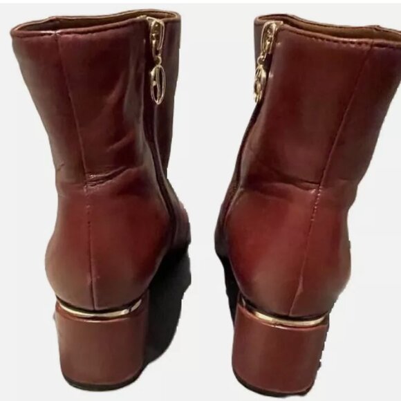 Ankle booties Franco Sarto Cherry Red Leather sz 8 - Picture 2 of 2